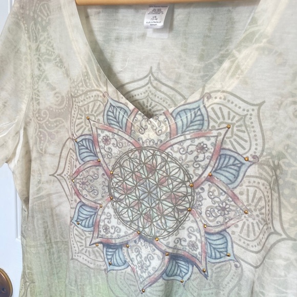 Y2k Women’s Shirt Size Large NWT Sheer Grunge Fairy Ombré Artsy Whimsigoth - Picture 2 of 7